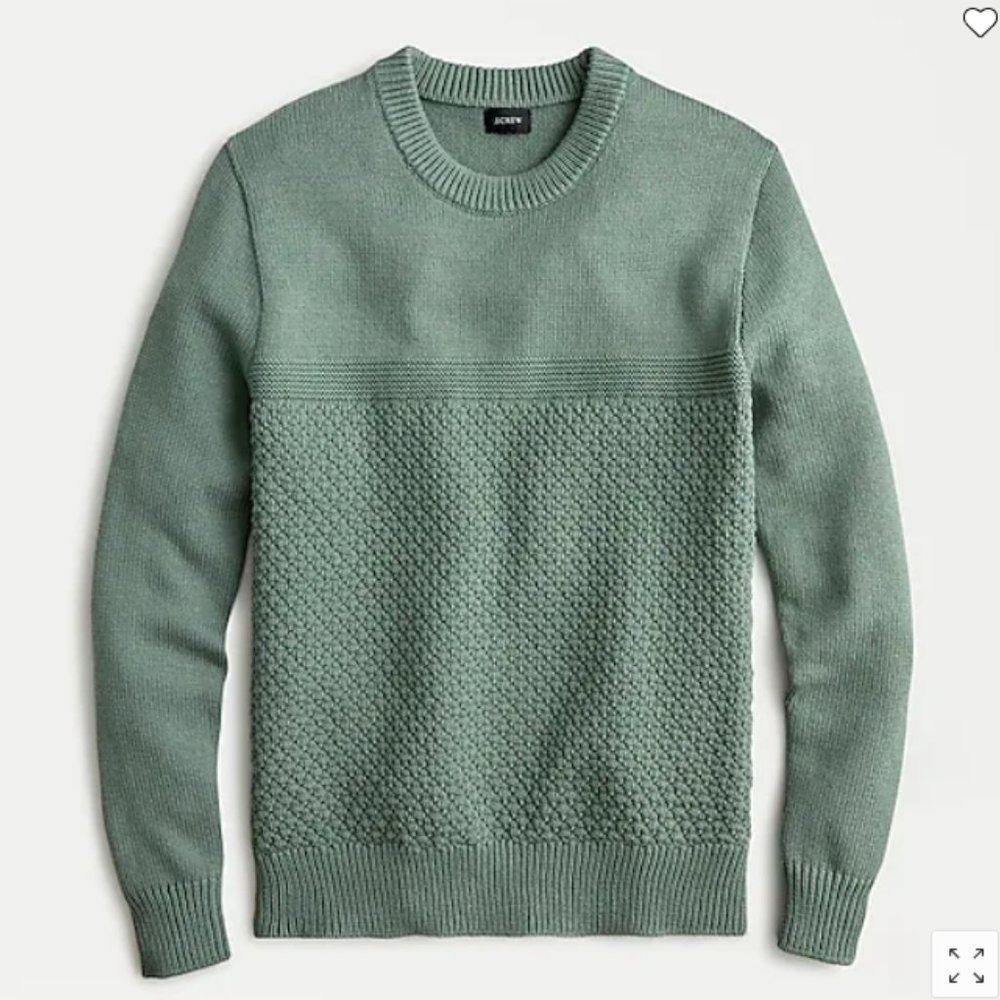 NWT Organic cotton sweater in guernsey stitch Medium Navy